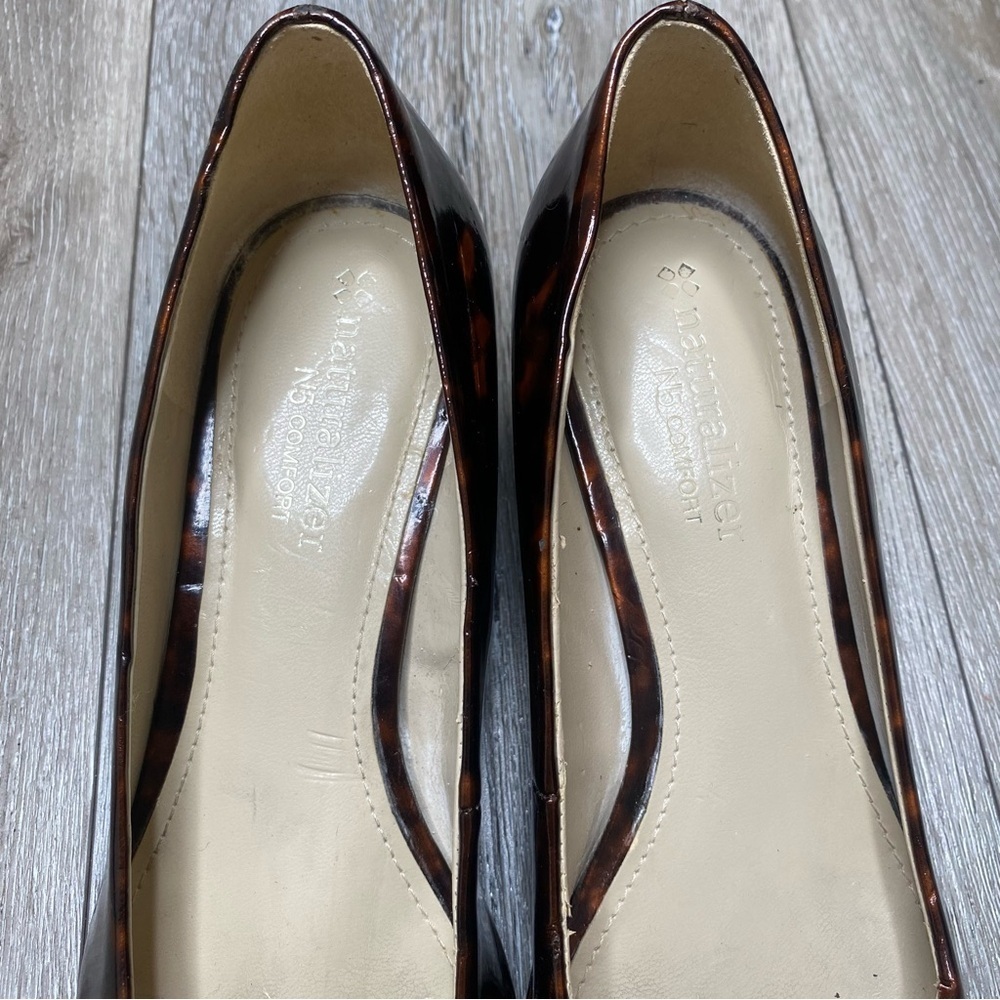 Naturalizer N5 Comfort Brown Tortoise Shell Buckle Frankee Patent Heel Size 5.5 - Picture 12 of 16